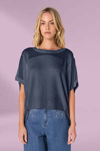 Deep Autumn: Fate and Becker Esther Knit Top Navy