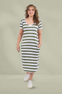 Elm Maeve Midi Dress Khaki