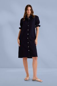 Betty Basics Scallop Denim Dress Indigo