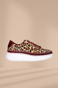 Minx Rizzo Sneakers Bordo Leopard Pony