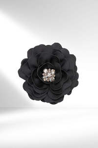 Antler Flower Brooch Clip Black