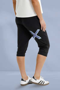 Homelee 3/4 Apartment Pants Black with Marine Blue Shadow X