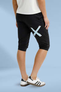 Homelee 3/4 Apartment Pants Black with Sapphire Ivory X
