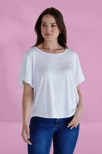Clearance: Betty Basics Everleigh Bamboo Tee White