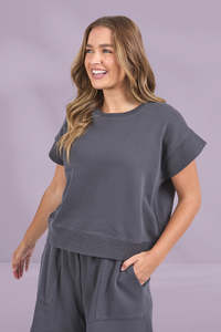 Clearance: Foxwood Hustler Tee Charcoal