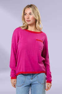 Stella and Gemma Street Pocket Jumper Crimson Crush