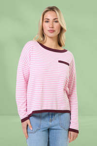 Stella and Gemma Street Pocket Jumper Strawberry Sangria