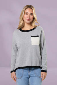 Stella and Gemma Street Pocket Jumper Stealth Block
