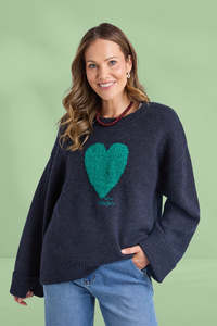 Best Sellers: Elm Intersia Heart Knit Navy