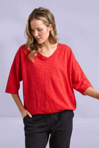 Best Sellers: Elm Mazie Vee Neck Sweat Cranberry