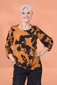 Clear Winter: Lemon Tree Annette Top Toffee Print