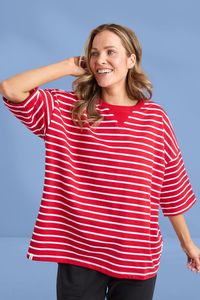 Elm Valentina Sweat Stripe Cranberry with White Stripe