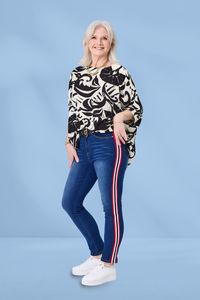 Playful: Lemon Tree Lorna Pants Denim Red Stripe