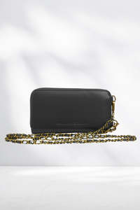 Basics: Stella and Gemma Hands Free Bag Black with Stripe Lining