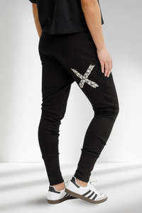 Most Loved: Homelee Winter Apartment Pants Black with Graphite Daisy X