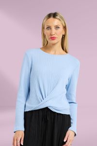 Et Alia Long Sleeve Twist Tee Periwinkle