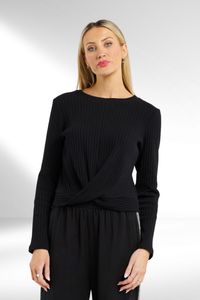 Et Alia Long Sleeve Twist Tee Black