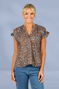 Vassalli Drop Shoulder Shirred Top Nala