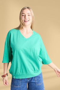 Elm Mazie Vee Neck Sweat Gumdrop Green