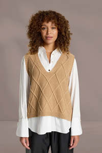 Eb And Ive: Eb and Ive Liora Knit Vest Mocha
