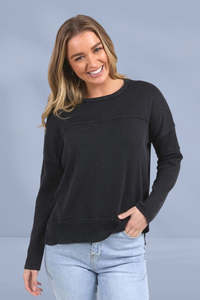 Foxwood Jayne Throw On Knit Washed Black