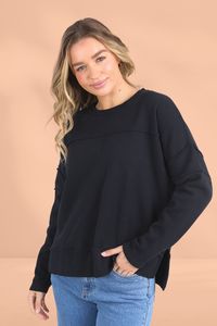 Clear Winter: Foxwood Jayne Throw On Top Fleece Washed Black