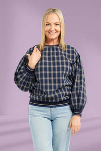 Playful: Zafina Emily Top Ink Check Lines