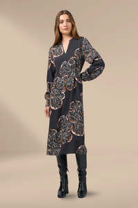 Madly Sweetly: Madly Sweetly Wood Rose Dress Black Multi