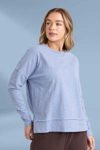 Foxwood Eddie Stripe Top Country Blue