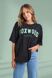Foxwood Interval Tee Wash Black Bright Green