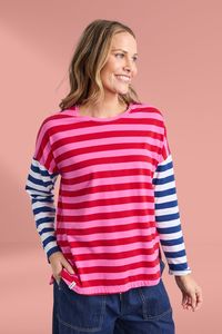 Elm Rouge Stripe Long Sleeve Tee Red and Pink Stripe