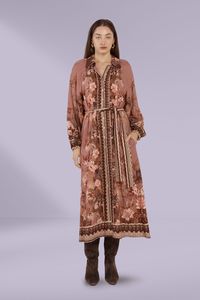 Fate and Becker Nina Shirt Dress Dark Scarf Print