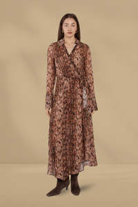 Fate and Becker Isla Wrap Dress Snake Print