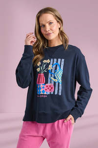Elm Fill Your Cup Crew Navy