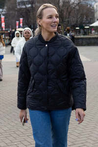 Moke Talei Quilted Bomber Jacket Black