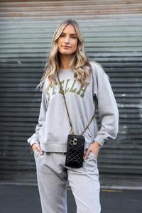 Stella and Gemma Hands Free Bag Black with Polkadot Lining