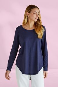 Betty Basics Megan Long Sleeve Top Navy