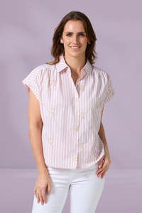 Stella and Gemma Lindy Shirt Pink Stripe