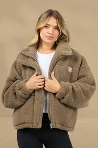 All About Eve Cosy Club Teddy Jacket Mocha