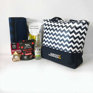 Barfoot Thompson Branded Gifts: B&T Chevron Cooler Tote Bag & Picnic Blanket
