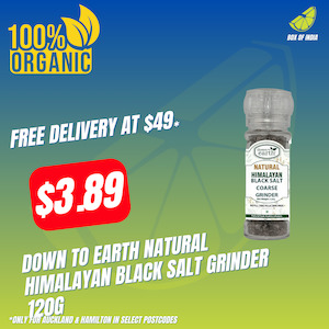 Natural Himalayan Black Salt Grinder 120g (Down To Earth)