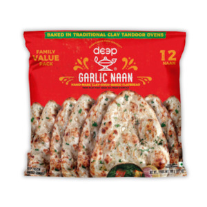 Frozen Family Pack Garlic Naan 900g - 12 Naan (Deep)