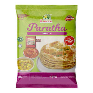 Frozen Roti Paratha Naan: Frozen Onion Paratha Value Pack 25pc (Kawan)