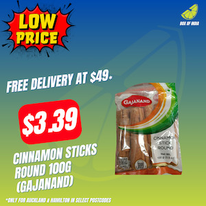Whole Ground Spices: Cinnamon Sticks Round 100g (Gajanand)