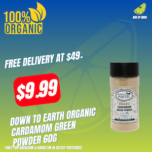 Organic: Organic Cardamom Green Powder 60g (Down To Earth)