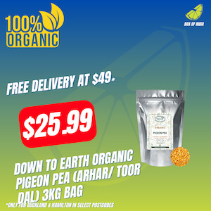 Daal Mein Kuch Kaala Hai Lentils: Organic Pigeon Pea (Arhar/ Toor Dal) 3kg bag (Down To Earth)