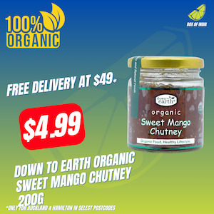 Organic Sweet Mango Chutney 200g (Down To Earth)