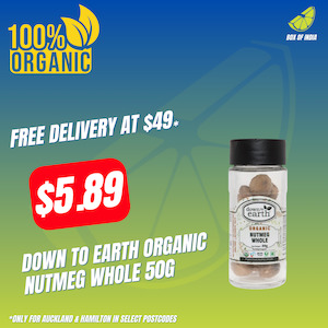 Organic Nutmeg Whole 50g (Down To Earth)