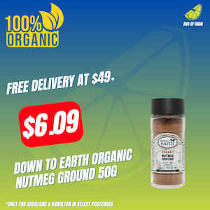 Organic Spices: Organic Nutmeg Ground 50g (Down To Earth)