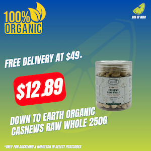 Organic Pantry: Organic Cashews Raw Whole 250g (Down To Earth)